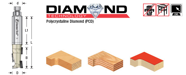 Amana Tool CNC Polycrystalline Diamond (PCD) Tipped Compression Up/Down  Shear R/H Direction 5/8